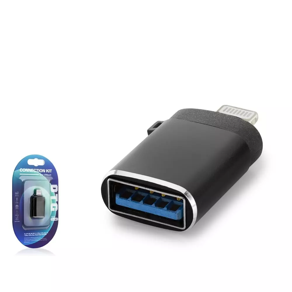 Lightning to USB OTG 3.0 M/F Siyah