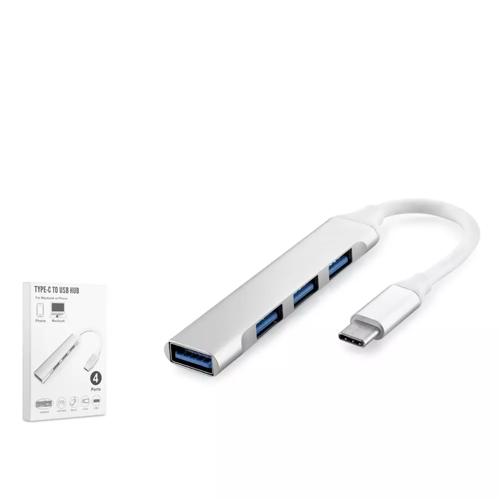 Type-C Çoklayıcı 4 Port Usb 3.0 Hub Adaptör Çevirici Dönüştürücü